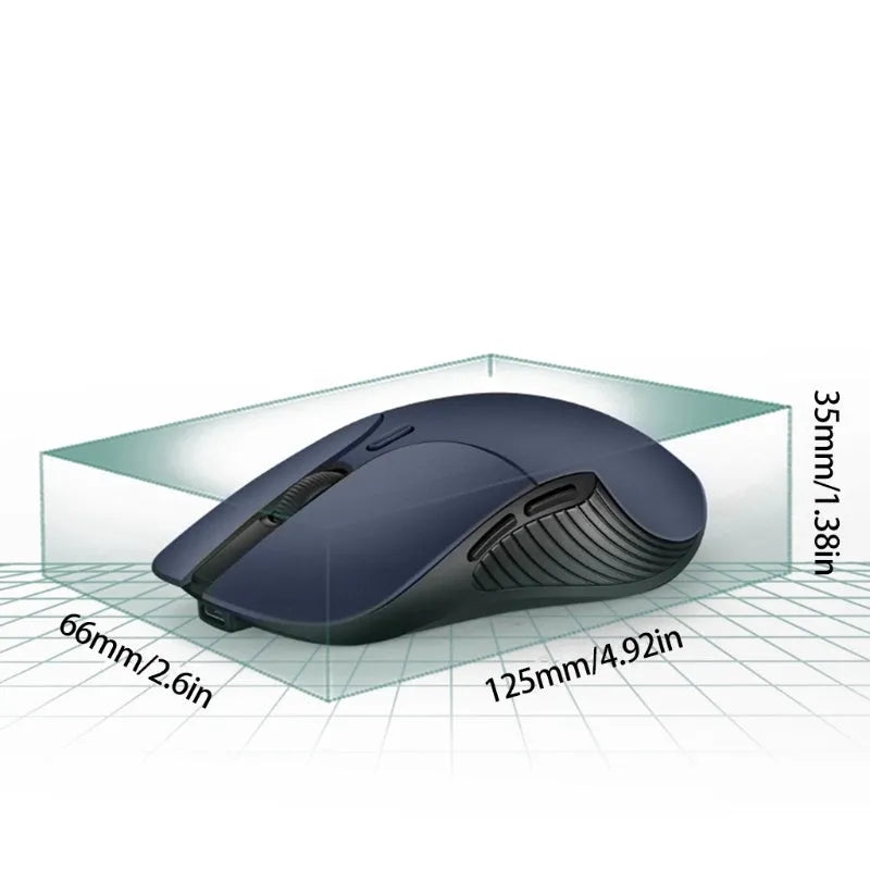 Blue smart voice wireless mouse with translation functionality, 2.4G connectivity, and voice control buttons