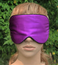 Double-sided mulberry silk eye mask with adjustable elastic band in black colour