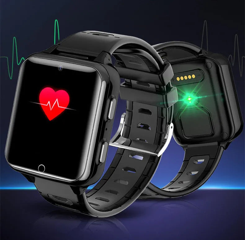 Children's Android smart watch with 1.54-inch screen and camera in black, blue, or pink colours