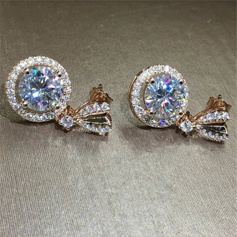 Bohemian round dangle earrings for women, copper with zircon stone and electroplate finish, one size fits all, picture colour