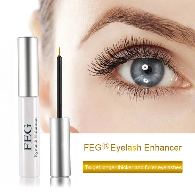 Eyelash growth serum 3ml bottle with brush applicator transparent colourless liquid herbal formula