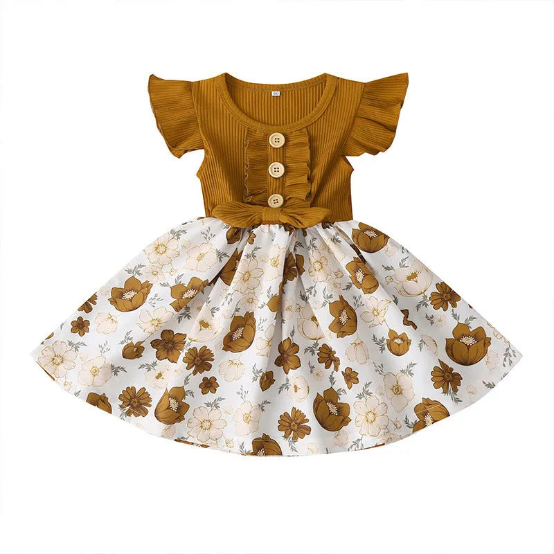 Lightweight sleeveless summer dress for toddler girl in woven fabric