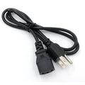 Black American standard three-pin power cord with PVC sheath measuring 1.2 metres in length