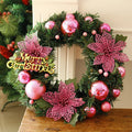30cm multicolour plastic Christmas wreath for door decoration in red, gold, silver, blue, pink, or purple
