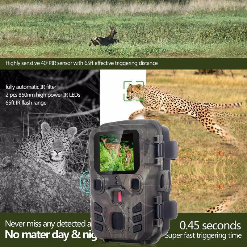 Black infrared night vision monitoring device with plastic body and TF card slot