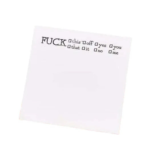 Square 75mm x 75mm sticky notes pad with colourful humorous English designs