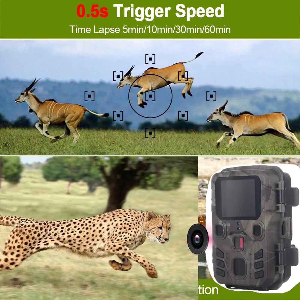 Black infrared night vision monitoring device with plastic body and TF card slot