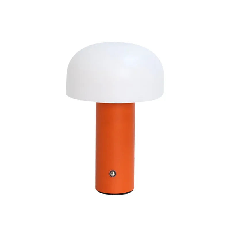 USB-powered plastic table lamp in a choice of white, black, orange, or green colours.