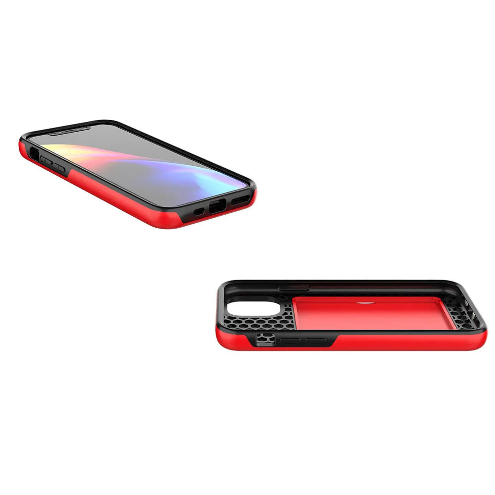 Solid colour iPhone 11 mobile phone case in black, made from TPU and PC material.