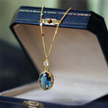 Gold electroplated copper geometric necklace with French retro styling