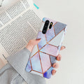 Electroplated marble patterned TPU back cover case for Huawei and Samsung mobile phones