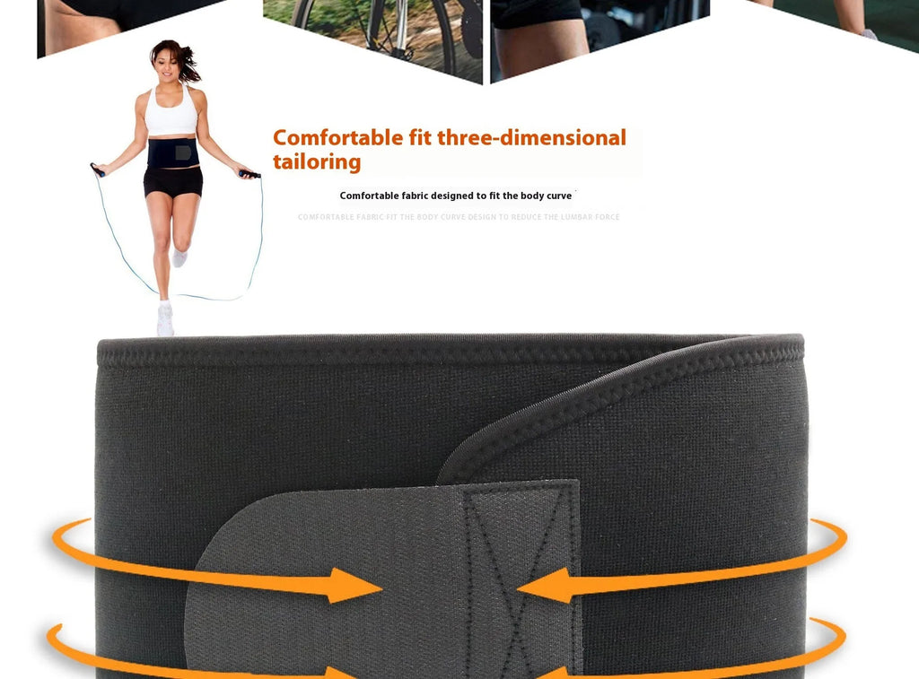 Neoprene lumbar support belt for fitness and sport in black, blue, and pink colour options