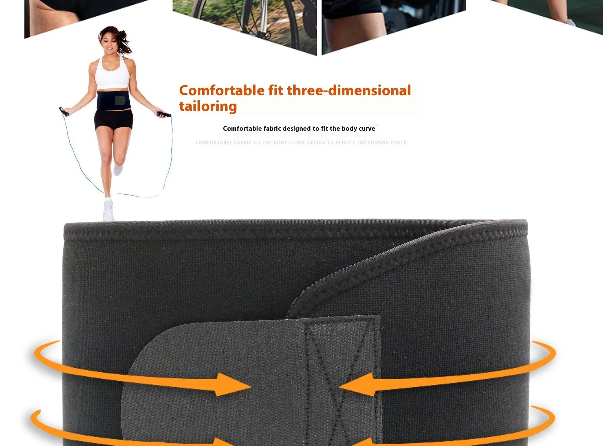 Neoprene lumbar support belt for fitness and sport in black, blue, and pink colour options