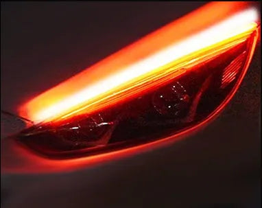 Waterproof silicone LED strip for car daytime running lights and flowing turn signals in multiple colours.