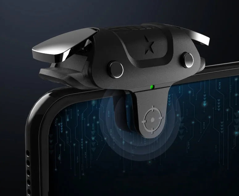 Black F5 mobile game controller with compact 5cm design for smartphone gaming