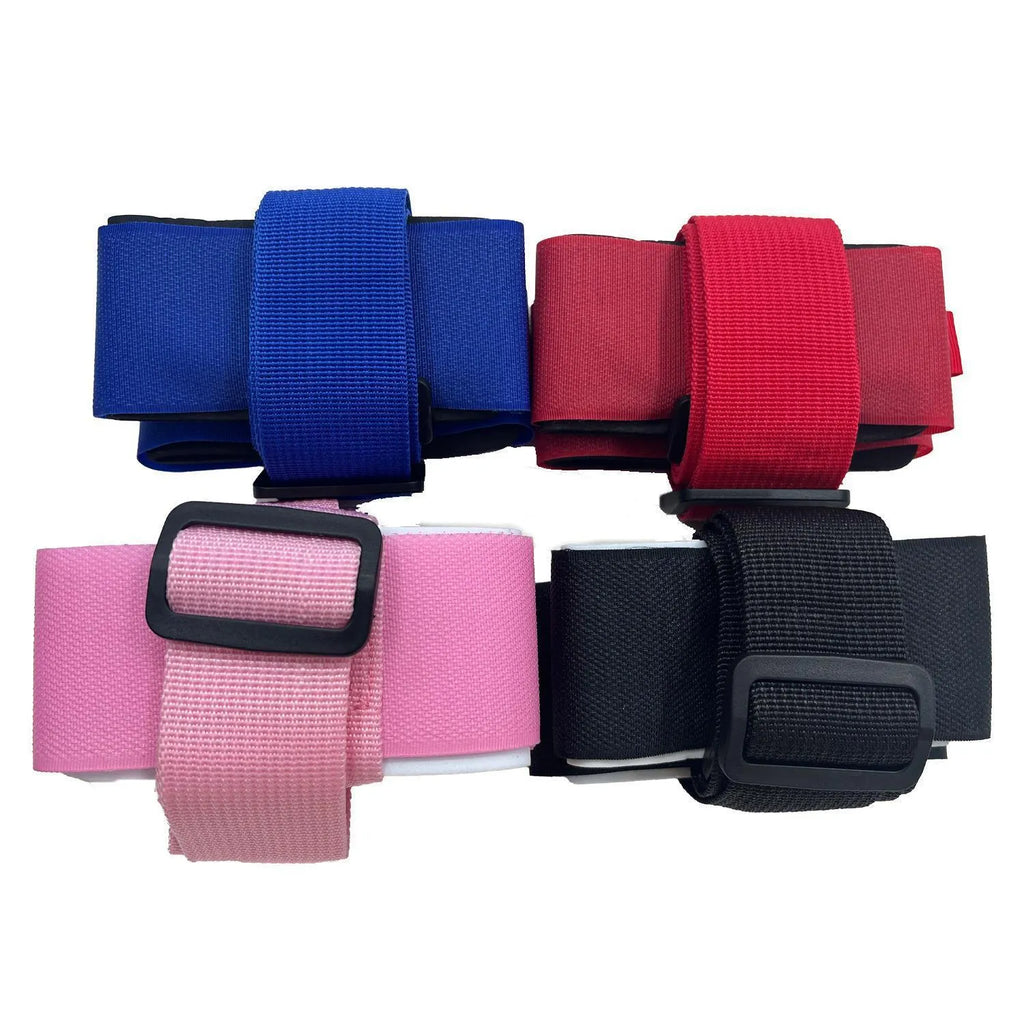 Adjustable hook and loop ski bandage shoulder strap in black colour