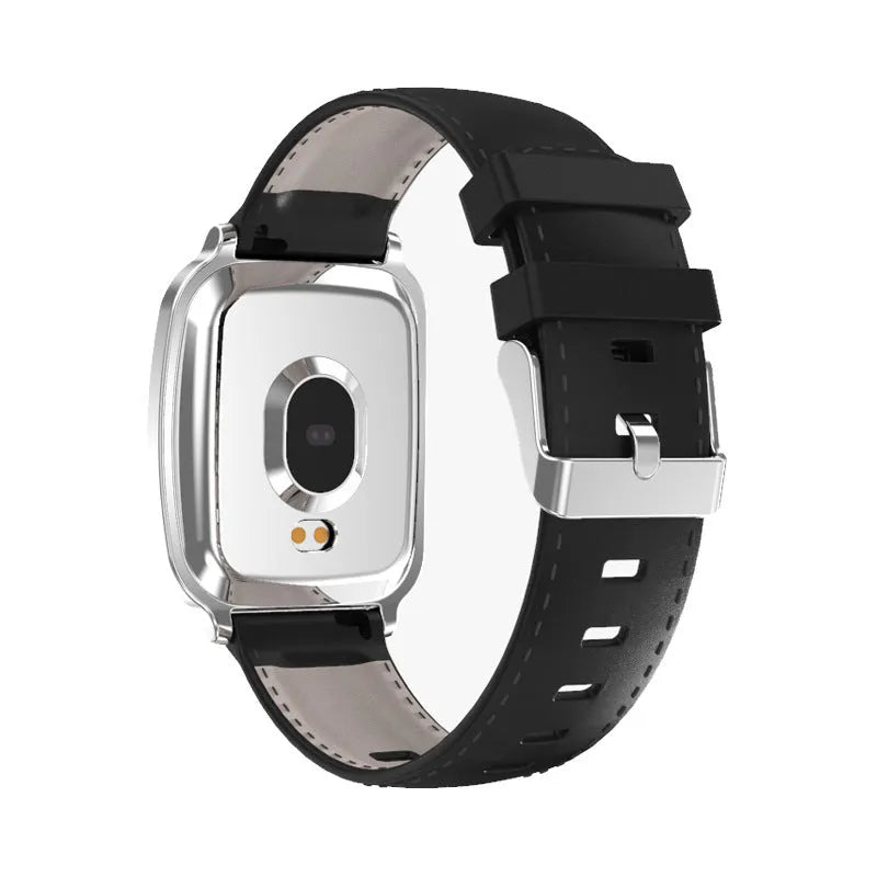 M8 multi-function smart bracelet showing zinc alloy body, TPU strap and touch screen interface for heart rate monitoring
