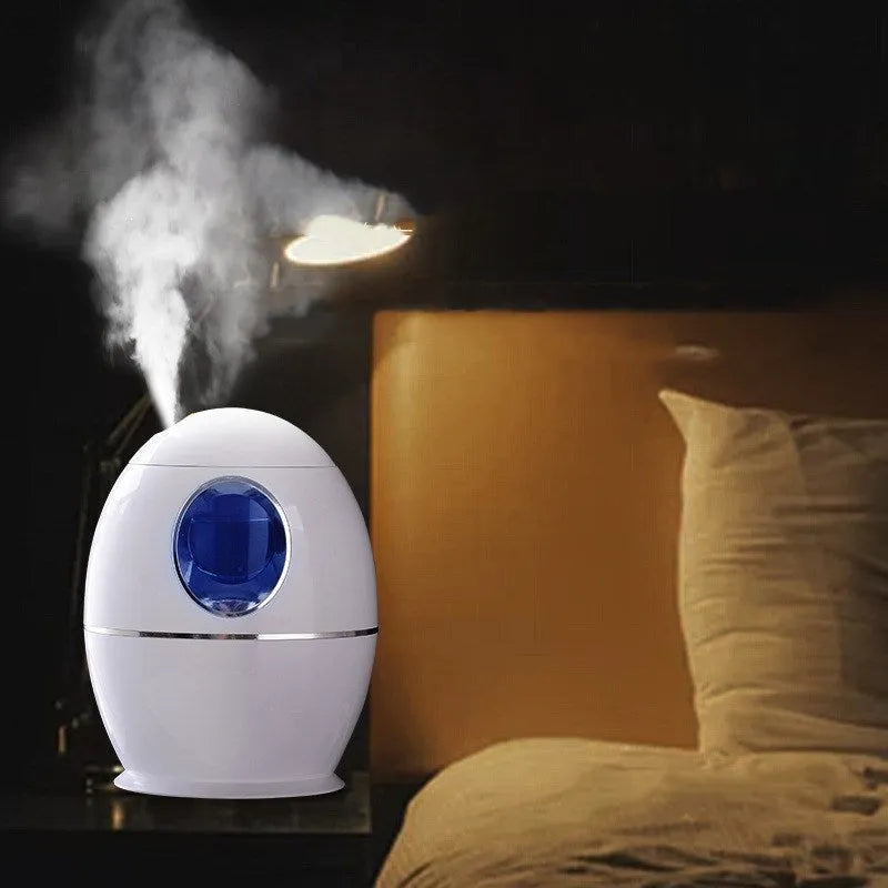White columnar household mute air disinfection humidifier with USB power and mechanical controls