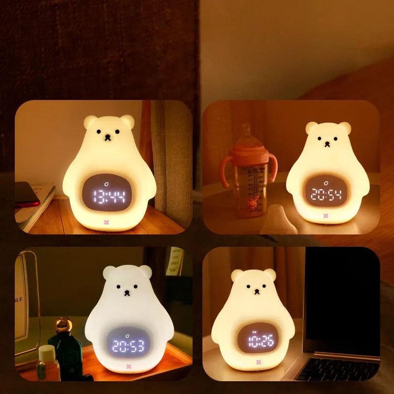 Big white bear silicone night light with remote control and colour changing features
