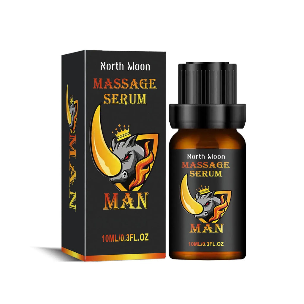 10ml bottle of men's body care essential oil blend for external massage