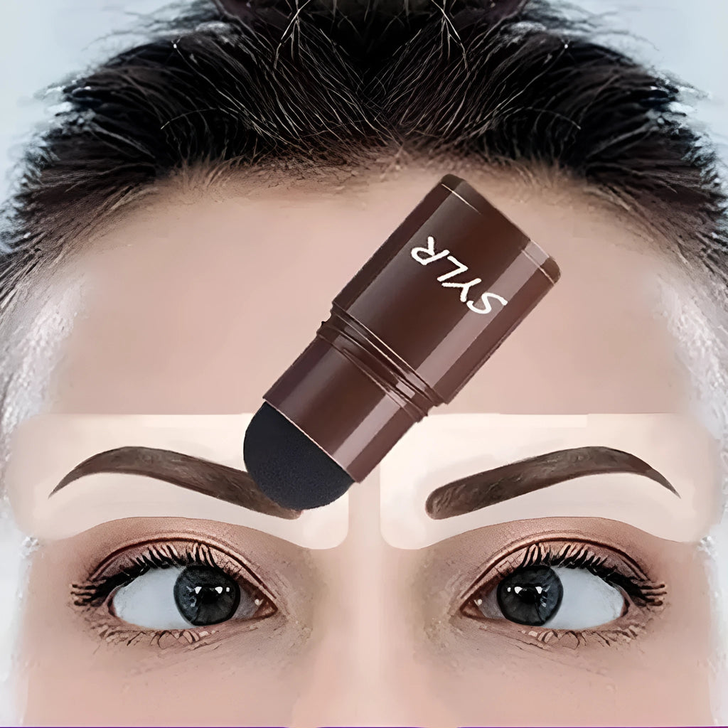 Professional eyebrow stamp kit with waterproof brown cream in compact 2g packaging for brow shaping