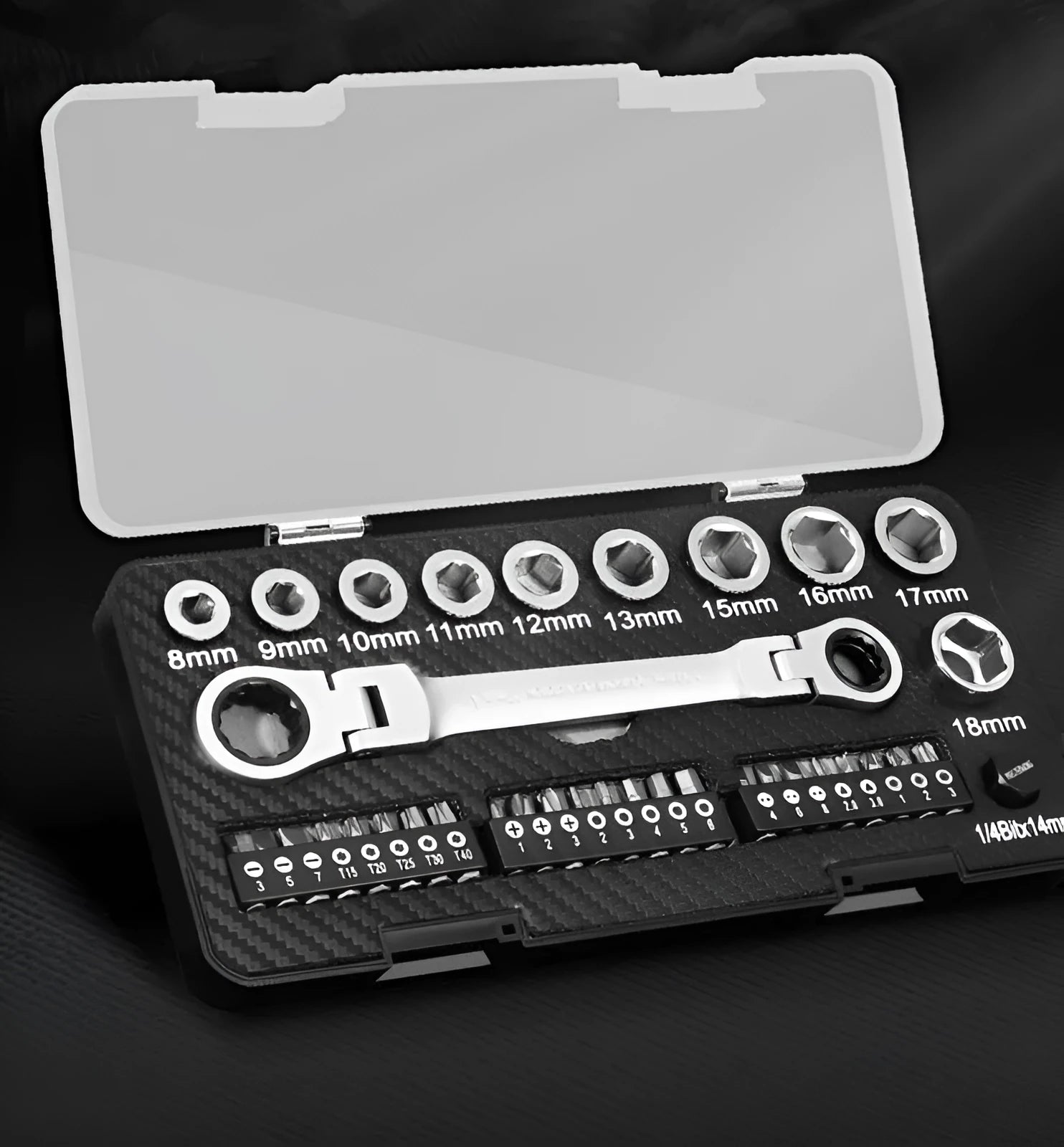 Dual-purpose ratchet wrench set with sockets and batch heads for automotive and home maintenance