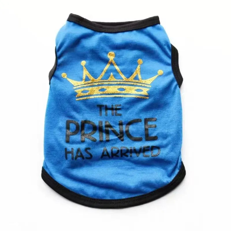 A lightweight cotton vest for dogs, shown in various colours including black, gray, blue, pink, and rose.