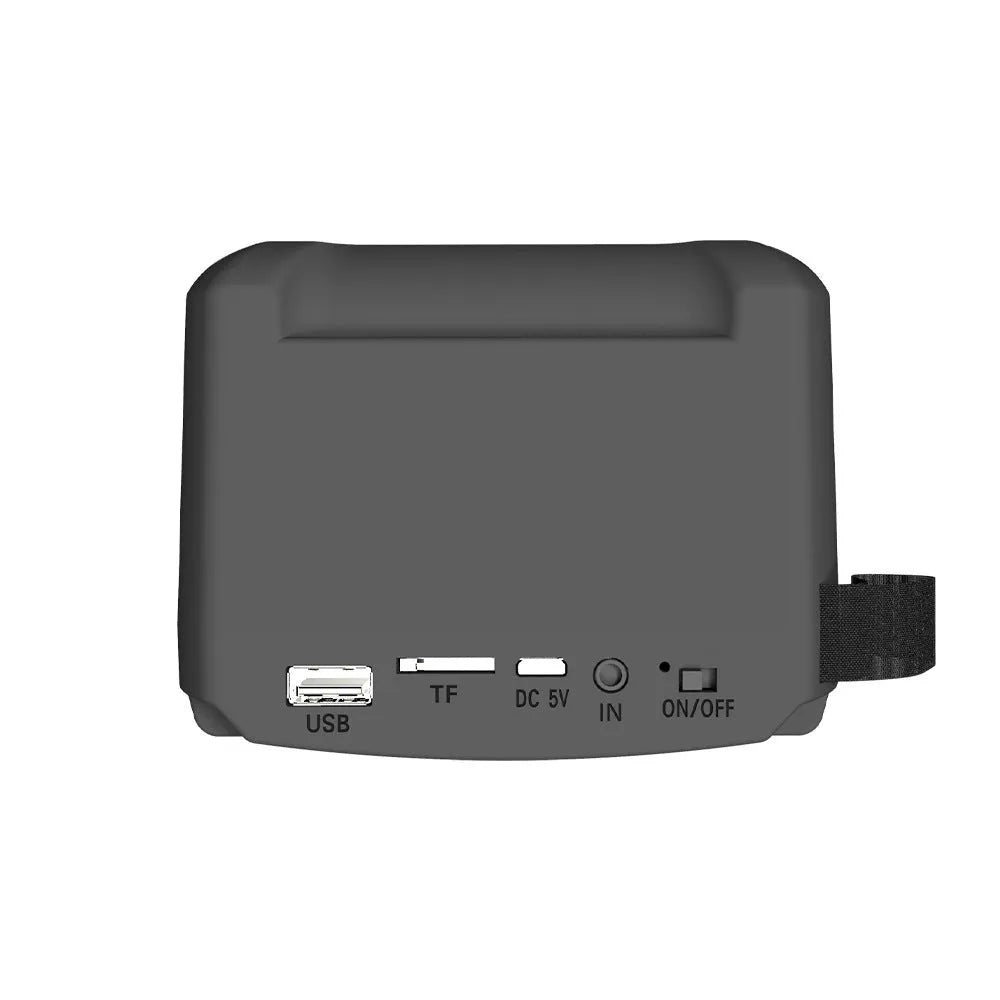 Portable Bluetooth speaker with compact dimensions measuring 110mm height by 87mm width by 137mm depth