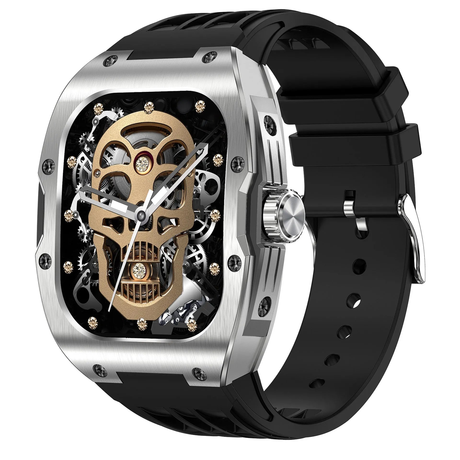 Smart watch with AMOLED touch screen display showing fitness tracking interface