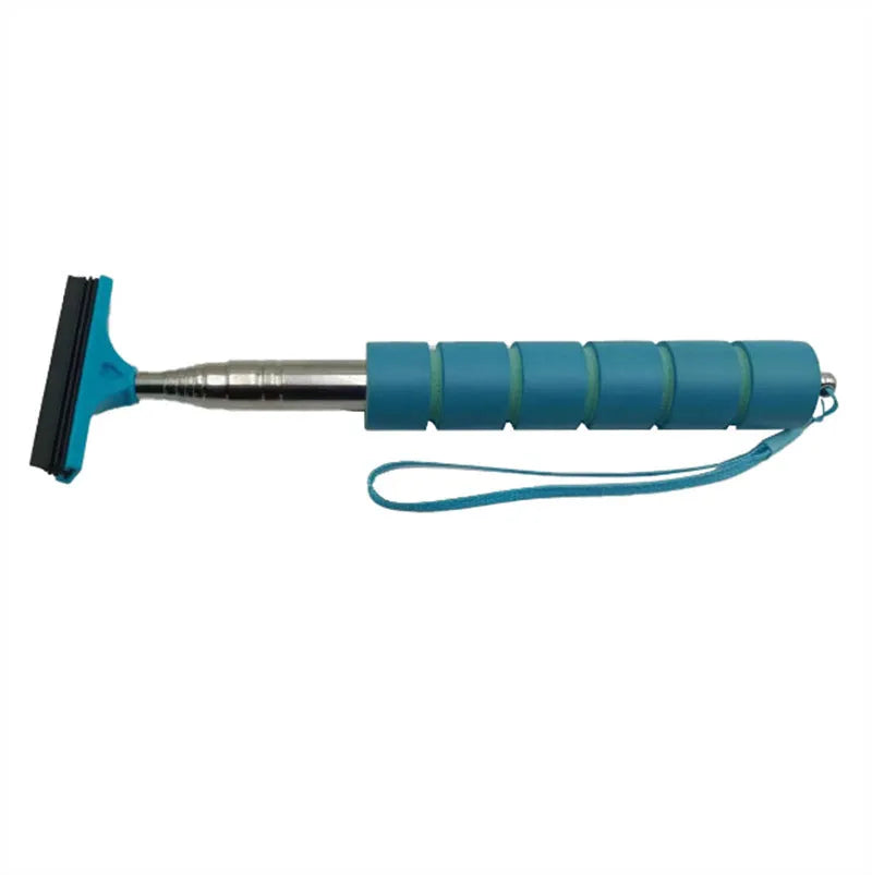 Retractable car rearview mirror wiper with stainless steel frame in multiple colour options