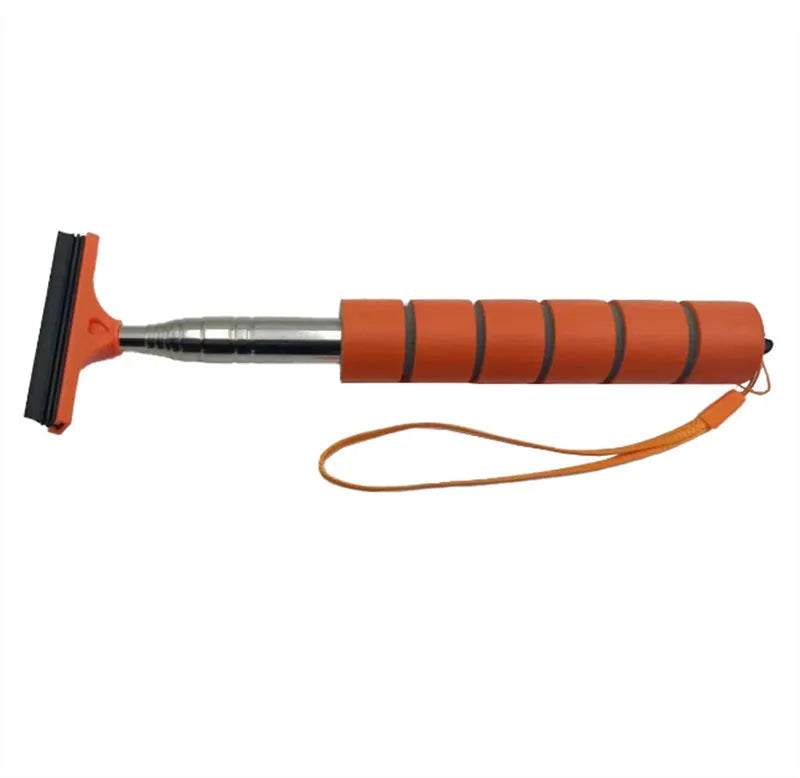 Retractable car rearview mirror wiper with stainless steel frame in multiple colour options