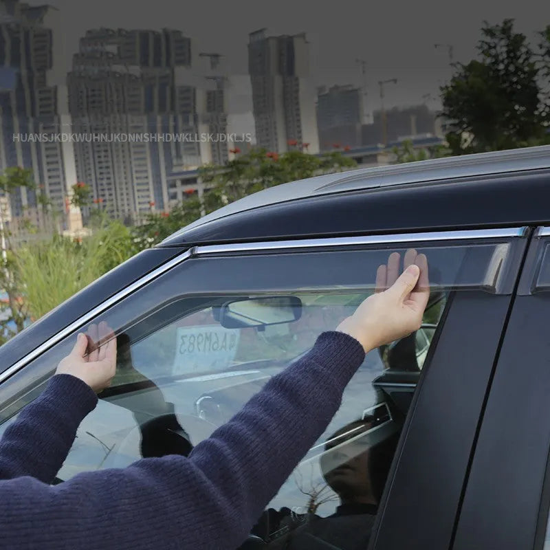 2023 Mitsubishi Outlander window deflectors in black and translucent engineering plastic