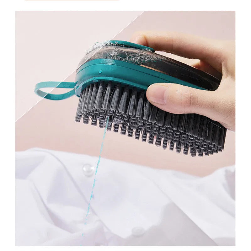 Automatic liquid cleaning brush with ergonomic grip and blue colour, 12.5cm size