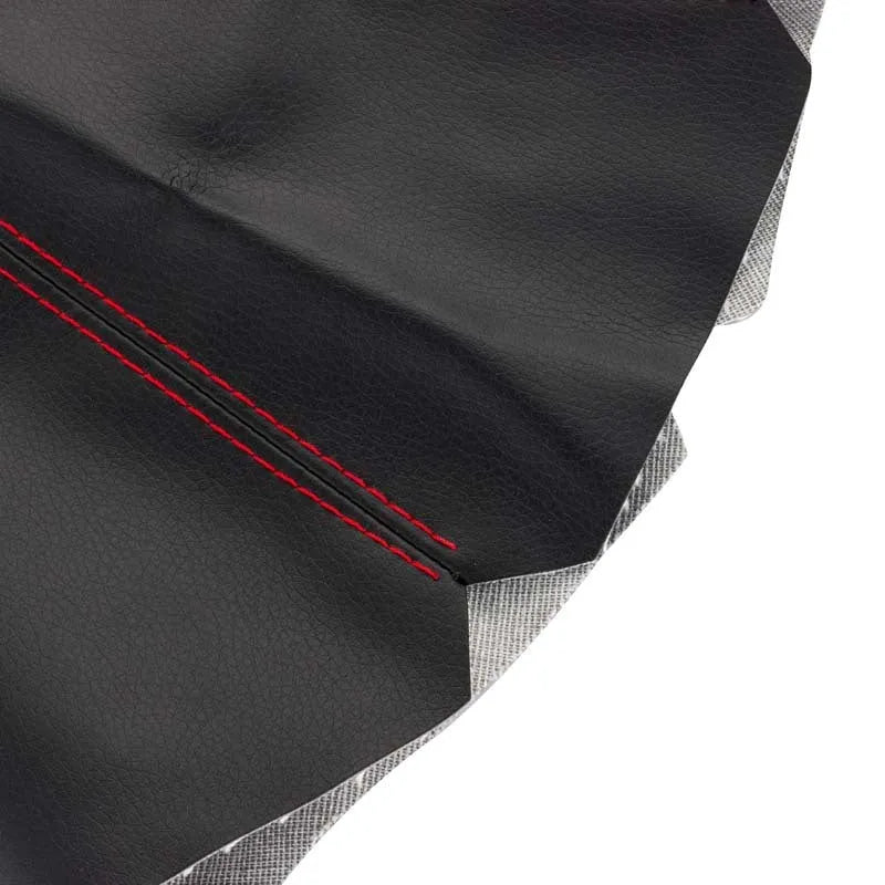 General Motors PU leather gear stick dust cover in black, blue, and red line colour options.