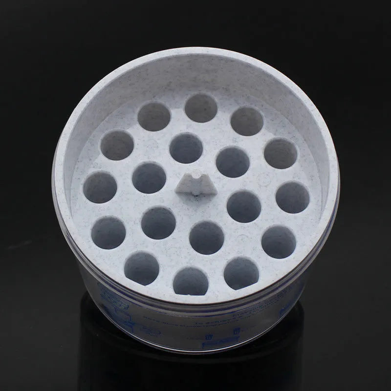 Orange and blue process cooling box for freezer cell recovery with metal iron block and plastic cover