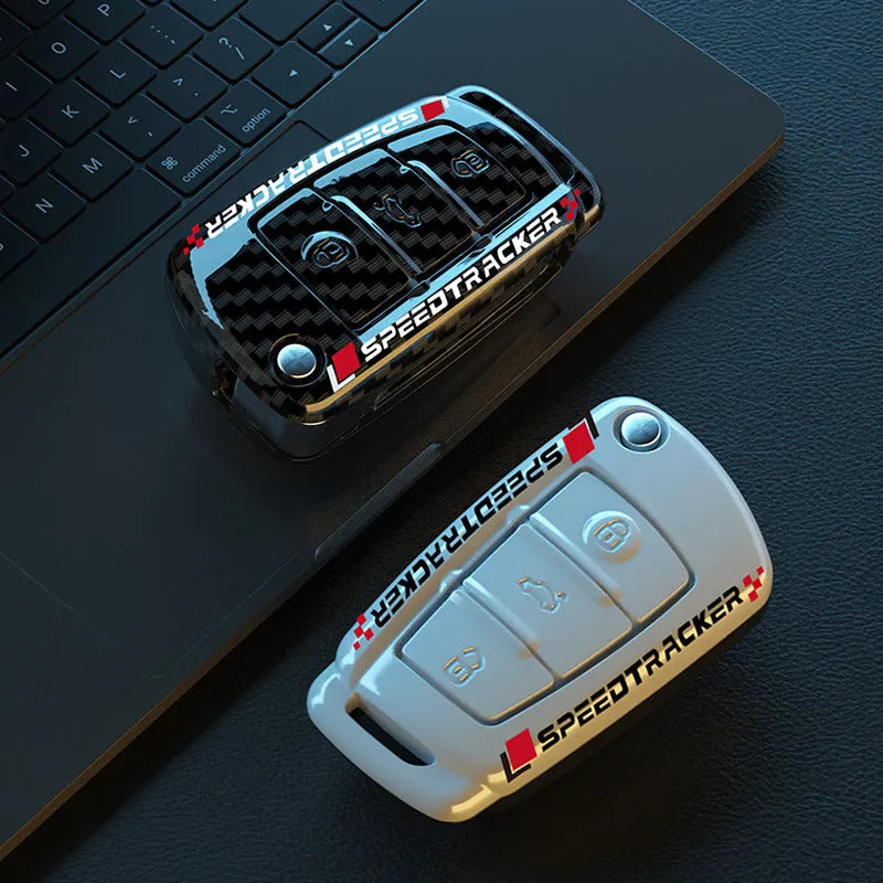 Carbon fibre style car key cover mirror finish protection feilin material white carbon colour
