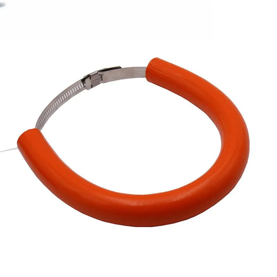 Universal motorcycle exhaust pipe anti-drop gasket in black, blue, and orange colours