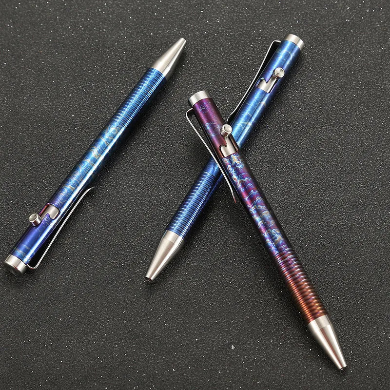 Titanium alloy gun bolt handle ball pen in phantom colour with 122mm length