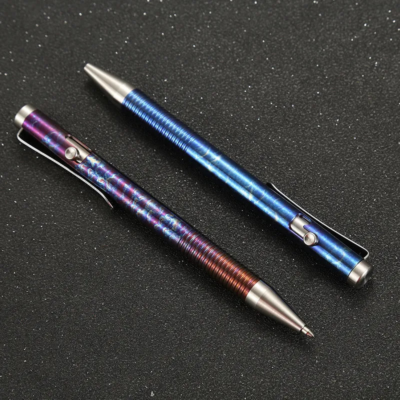 Titanium alloy gun bolt handle ball pen in phantom colour with 122mm length