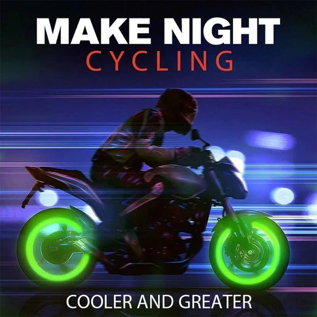 Split design rubber luminous tyre valve cap glowing in green colour for car wheel night safety
