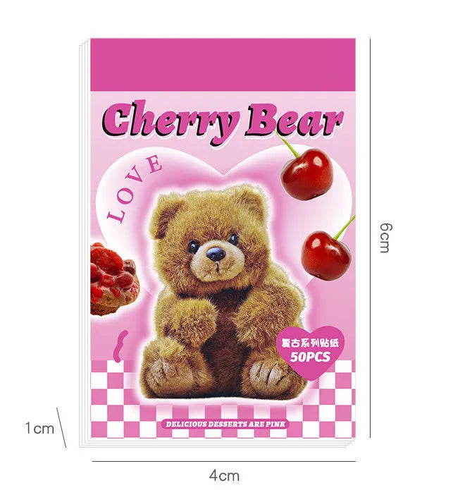 Cartoon mini sticker book open showing 4x6cm adhesive stickers in various colours