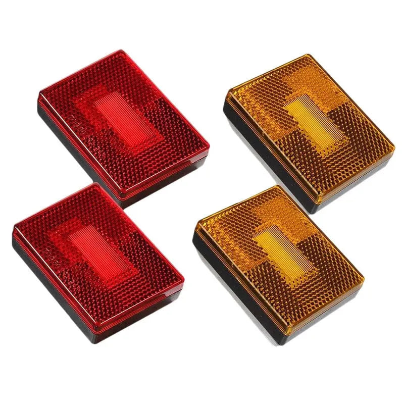 LED trailer side clearance lamp with red lens, UV PC cover, and 19cm cable