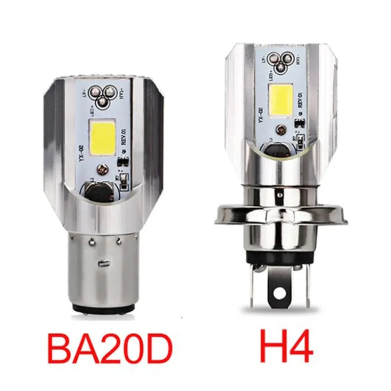 Motorcycle LED M4 double claw H6 headlight 20W 12-80V white light aluminium housing