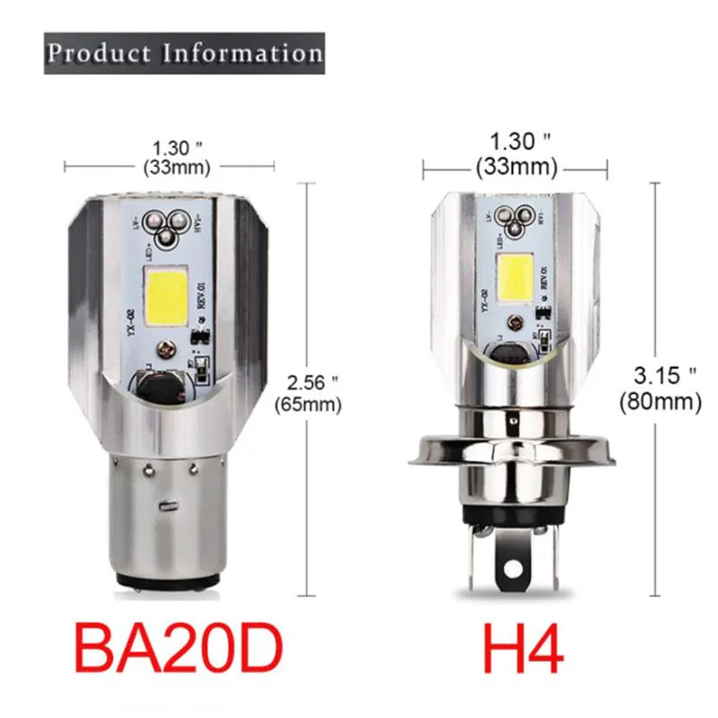 Motorcycle LED M4 double claw H6 headlight 20W 12-80V white light aluminium housing