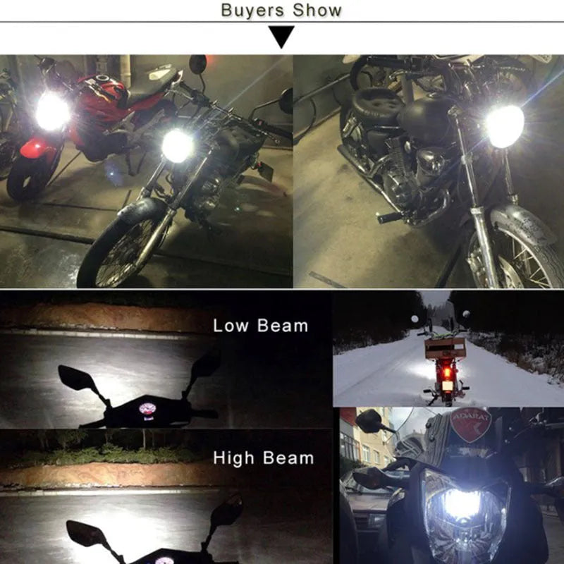 Motorcycle LED M4 double claw H6 headlight 20W 12-80V white light aluminium housing