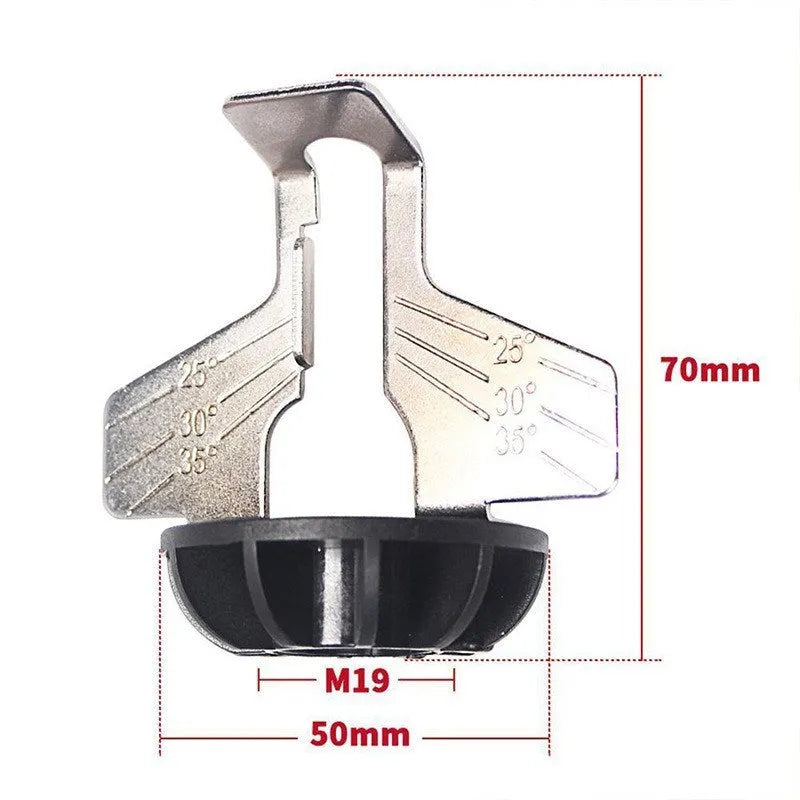 Silver mini electric chain grinding machine with metal band saw blade for sharpening