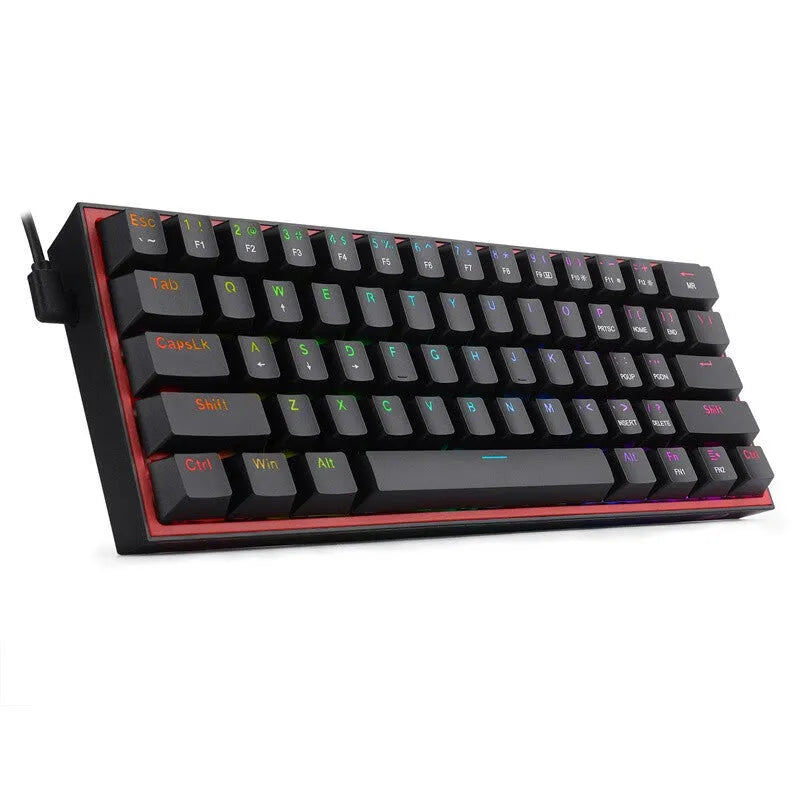 White and pink K617 wired mechanical keyboard with RGB backlighting lit up.
