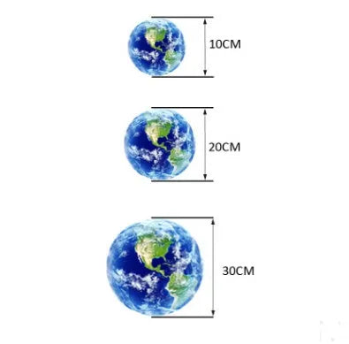 Glow in the dark 3D planet Earth wall sticker showing luminous effect in a dark room