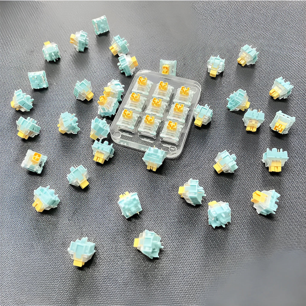 36 Sea Salt Lemon PRO Mute keyboard switches for mechanical keyboard replacement and DIY projects