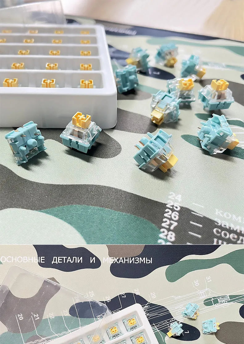 36 Sea Salt Lemon PRO Mute keyboard switches for mechanical keyboard replacement and DIY projects